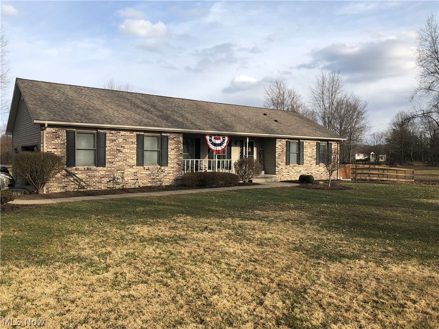 Brick & Vinyl Ranch on 5 Acres in Champion Schools. Stunning living room with fireplace, Dining Room, Galley Kitchen, First Floor Laundry, 3 Bedrooms & 2 Full Baths. Basement features, Great Rec Room, Possible 4th Bedroom, and lots of storage. Side entry 2 Car Garage with extra storage. Large Deck & 24' Round Pool. Must See!