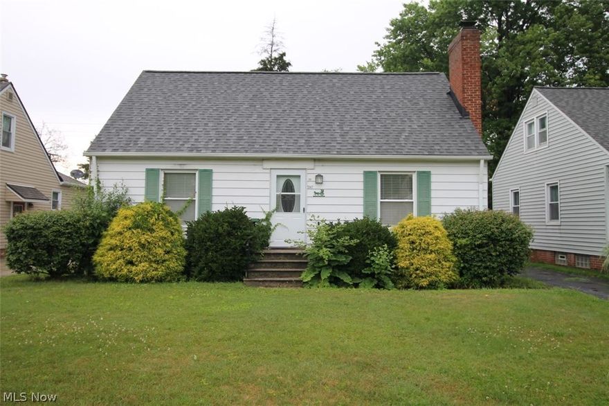 Lovely three bedroom, 1 bath Cape Cod home conveniently located along bus route and close to shopping.  Beautiful wood floors throughout with the exception of the bathroom and kitchen, newer stainless steel appliances, great counter space and lots of cabinets for all your storage needs. Dining room also has built ins for extra storage and updated lighting. Each bedroom is equipped with a ceiling fan, and one bedroom has builtins for extra storage and a nicely updated bathroom. Nicely landscaped fenced yard with one car detached garage also a nice patio for you to enjoy the outdoors.  This home has it all plus a full size basement.