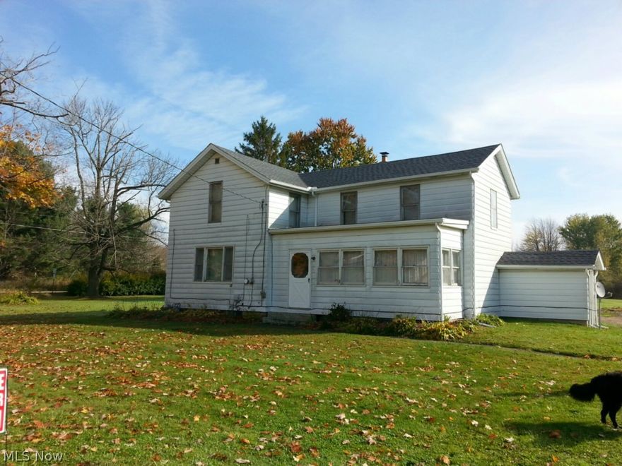 Older two story home on 3.5 acres with village utilities/ Needs finishing touches/ Barn (garage) on property/Also included woodburner attached to furnace/ Riding lawn mower & Snow blower/ 1st floor bath/ Other bath has plumbing-no fixtures.