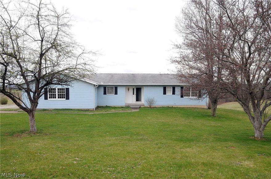 Nice country setting for this 3 bedroom, 2 bath Ranch in Franklin Schools. Large fully applianced oak kitchen open to dining room with wood floor. 1st floor laundry, central air, public water, 2 car garage on 1+ acres.
