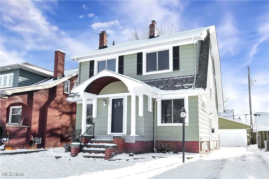 Prepare to be Moved! Welcome to 17409 Dartmouth Ave, a beautifully updated in 2024 colonial home in Cleveland’s sought-after Westpark neighborhood. This 4-bedroom, 2-bathroom home is a true blend of classic charm and modern luxury, offering high-end finishes throughout while preserving the character of the area. Step inside to a lovely foyer with a stained glass door that opens to a bright and inviting living room, where natural light pours in, highlighting a decorative fireplace and leaded glass built-ins. The formal dining room is adorned with more stunning stained glass windows, adding to the home’s timeless appeal. The spacious, renovated kitchen features newly installed high-end appliances, perfect for both everyday cooking and entertaining. Upstairs, you'll find four generously sized bedrooms with refinished hardwood floors, and a beautifully updated full bath. The third-floor attic provides additional living space or convenient storage. The partially finished basement includes a beautiful newly built bath and offers potential for even more functional space. Updates throughout include fresh paint, updated lighting, ceiling fans, and modern systems: A/C (2024), furnace (2020), and water heater (2021). The 2.5-car garage had its roof replaced in 2023. Located on a quiet street yet close to St. Joseph's Academy, Our Lady of Angels, Kamm’s Corners, I-90, I-480, and the Cleveland Metroparks, this home offers both peace and convenience. Don’t miss out on this incredible opportunity to own a stunning home in a prime location!