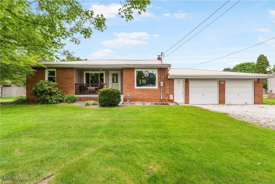 Love where you live! Welcome home to this beautifully maintained all-brick ranch featuring brand-new windows throughout, filling the home with natural light. Step inside to find gleaming hardwood floors and an open-concept living space perfect for entertaining.

The spacious kitchen boasts stainless steel appliances (included), abundant cupboard and countertop space, and easy access to the first-floor laundry and full bathroom for ultimate convenience.

Downstairs, the partially finished basement includes a very large master bedroom with its own half bath—ideal for a private retreat or in-law suite.

Enjoy the outdoors from your private back porch, overlooking a generously sized backyard—perfect for relaxing or gardening. The oversized two-car garage offers plenty of storage and parking space.