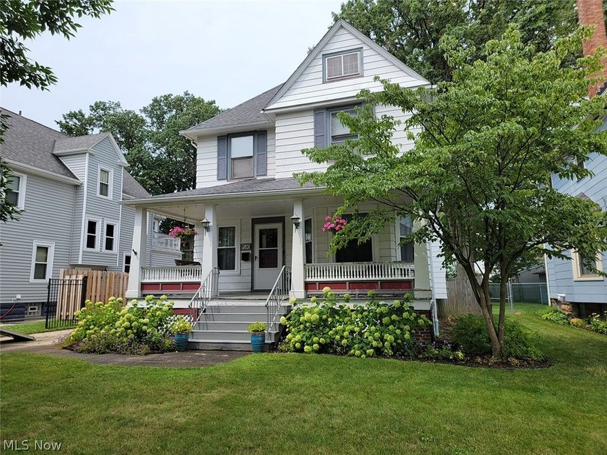 Welcome to this nicely updated colonial on a quaint and quiet street in the heart of Lakewood. This home has been well maintained and cared for with original woodwork and stained glass throughout. From the charming front porch, you’ll make your way into a large entranceway that opens into the cozy living room, complete with a brick fireplace. As you continue on you’ll pass through the spacious dining room with built-in storage, around into a comfortably roomy, completely renovated kitchen. Also, right off of the kitchen is your conveniently located first-floor half bath. Upstairs you’ll find four ample bedrooms, with the master having private access to the recently renovated full bath. The third level is nicely finished with the opportunity to be used as a fifth bedroom. The basement includes a washer, dryer, and laundry area, and will also be a great place for extra storage. If you’re into entertaining you will love this fenced-in backyard. The large deck off of the kitchen takes you
