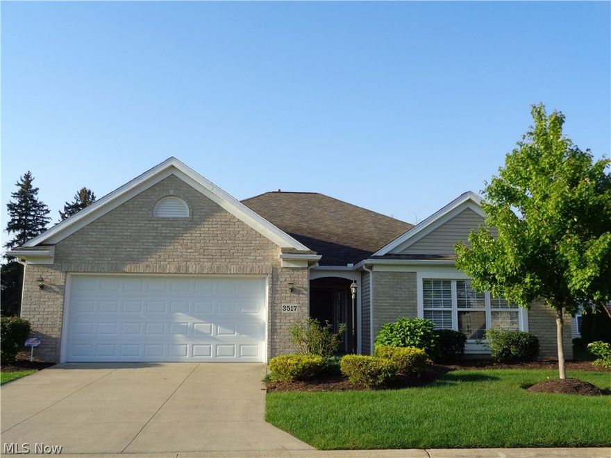 Ranch Cluster  Home with golf course and pond view. Large fully appliance kitchen,  with cherry cabinets, center island, vaulted ceiling, breakfast bar, corian counters, under counter lighting, top of cabinets lighting, open to dining area and great room. Dining room with skylights, and door to patio.  Great room with gas log fireplace with blower, and transit windows. Master bedroom with full bath  walk in shower, garden tub, 2 closets, fan with heat lamp. Laundry room with cabinet, wash, and dryer. Two car garage with sink.  One year American's Preferred Home Warranty.