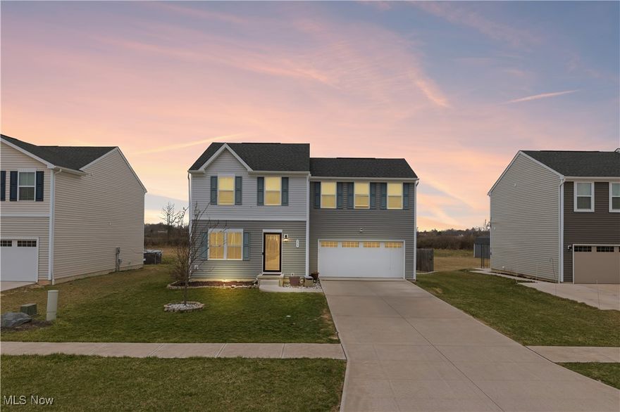 This beautiful and well maintained colonial warmly welcomes you! Enjoy the first floor open concept layout, and gray laminate flooring. Plenty of kitchen storage space AND counter space! The half bath is off of the living room. Upstairs you will find 4 spacious bedrooms, two full bathrooms, and convenient second floor laundry! All appliances stay including kitchen appliances, washer and dryer and an additional refrigerator in the fully finished basement- perfect for entertaining. Outside in the fully (privacy) fenced spacious backyard you will find a deck, an above ground pool and a shed. The large 2 car attached garage is 20x20.