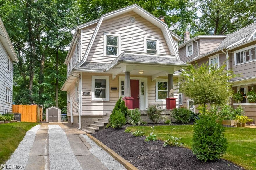 Completely updated 3 bedroom, 2 full bath colonial! New flooring and fresh paint throughout with a nice cool color palette. Welcoming curb appeal with a covered front porch and manicured lawn. Step inside a sun-filled living room boasting crown molding, an elegant fireplace and detailed staircase. Prepare your favorite dishes in the neutral kitchen with stainless steel appliances and ample counterspace! It opens to the dining room with a beautiful chandelier. First floor laundry room off of the dining room with backyard access. An updated full bath completes the main level. Upstairs, there are 3 bedrooms with ceiling fans, hall closet and an updated full bath with a walk-in shower! The master bedroom has a deep closet plus a private sitting room or office! Fantastic storage in the clean, full basement with glass block windows. The backyard features a privacy fence, shed and a patio with a firepit. Move-in ready home - don’t miss out!