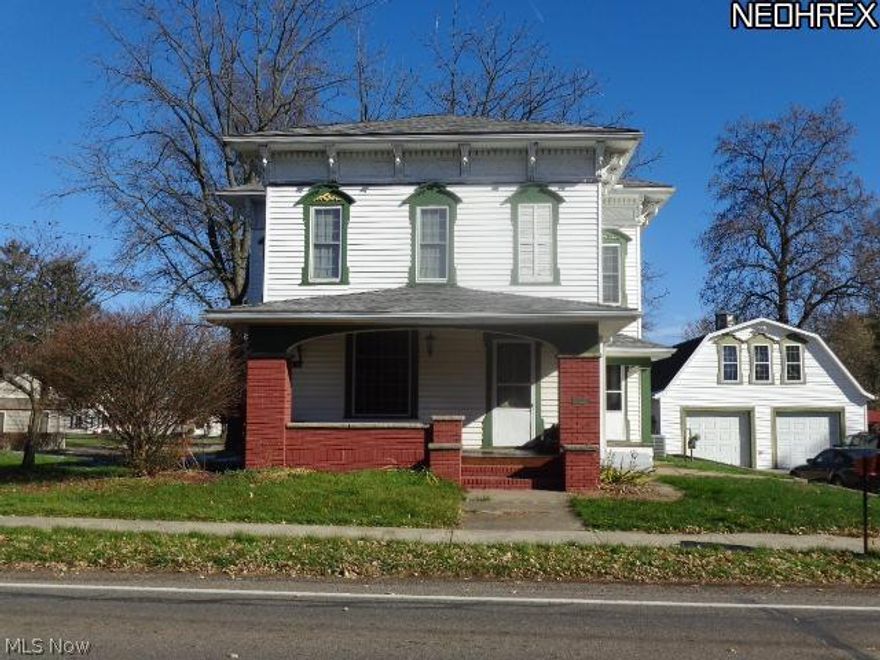 2-story Italianite Historical Victorian.  Just facinating to walk-thru and view the intricate details of all of the woodwork and dramatic staircase.  2-car detached garage, features numerous windows and an upstairs bonus loft as well as an area on first level to utilize to suit your needs. Traco replacement windows are tempered glass & flip on top and bottom for easy cleaning.  Large eat-in kitchen and oversized dining room.  First floor library with place for computer use, large front porch with newer floor as well as a patio on the backside of home.