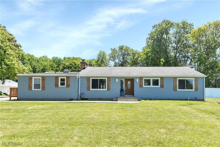 Prepare to be Moved! Welcome to your dream home located in Wickliffe, Ohio. This beautifully modern yet homey ranch has been completely renovated in 2021 and is ready for you to move in. With 3 bedrooms and 2 bathrooms, this spacious home boasts a total of approx. 2462 square feet of living space. The main floor features a comfortable living room with tile hearth and surround, built-ins, recessed lighting, and hardwood floors. Enjoy your morning coffee in the 3-season sunroom, overlooking the 2-acre backyard. The dining area opens up to the stunning kitchen, complete with a center island, gorgeous backsplash, and gas range with overhead hood. The private primary bedroom features an ensuite bathroom and a private entrance. The remaining 2 bedrooms are also located on the main floor, along with an additional bathroom. No need to worry about storage space as this home has a finished and waterproofed basement with two recreation rooms, one of which could serve as an office. As you pull up to the home, you'll immediately notice the great curb appeal and the large yard set back off the street. The front stamped concrete walkway leads you to the front door. The custom garage doors add character to the exterior. A huge extended back patio, featuring a luxury swim spa and custom bar tops are perfect for outdoor entertaining. The partially fenced yard also includes a large shop and storage shed, perfect for storing all your outdoor equipment. This home is close proximity to everything you could want or need, including schools, shopping, and restaurants. It's also conveniently located near I-90 and I-271 for easy commuting. Some updates to note include the sub and main electrical panel, newer windows, a newer HWT, washer, and dryer. Don't miss your chance to own this beautiful home. Make an appointment today to see it for yourself!