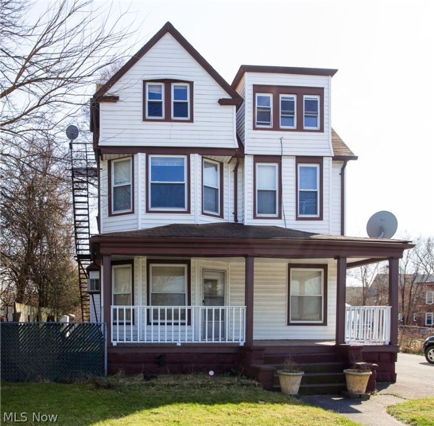 Strong Investment and cash flow property. Near Edgewater, Shoreway District & Gordon Square. Incredible well maintained and improved structure with 4 separate units, Heated 2 car garage with added bathroom and outside covered deck area with newer roofing. Replaced Windows, Glass Block, Electric & Plumbing thru out. Lower level 1 Bedroom & Bath Efficiency Unit. !st floor 3 Bedroom 1 Bath. 2nd Floor 2 Bedroom 1 Bath. 3rd. Floor 1 Bed....Seller pays all utilities they average $260.00 a month 
City required lead testing has been done been and all 4 units have been cleared
2 units are currently rented other 2 have applications in process