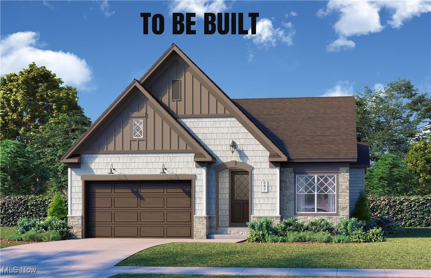 Welcome to your dream home. Introducing the Tudor Cottage—JEMM Construction’s newest ranch-style floor plan. This brand-new home offers 1,740 square feet of thoughtfully designed living space, featuring an open kitchen, breakfast room, great room, three bedrooms, two full baths, a laundry room, mudroom, full basement, and a spacious two-car garage. The layout blends comfort and functionality, making it perfect for everyday living and ideal for hosting holidays and entertaining guests. The great room showcases a modern tile fireplace, a 10-foot trayed ceiling, and tall windows with transoms that fill the space with natural light. The kitchen features a large nine-foot island with seating, an abundance of cabinetry, and quartz countertops that wrap around the room. The primary suite offers a walk-in closet and a private bath with a large tiled walk-in shower and dual sinks with quartz countertops. The mudroom includes a built-in drop zone for convenient organization and is located just off the garage, adjacent to the laundry room for daily ease. A full 1,740-square-foot basement provides abundant storage space, rough-in plumbing for a future bathroom, and the potential for additional finished living areas. JEMM Construction offers multiple build sites throughout Lake County, Geauga County, and Cuyahoga County, and can also build on your lot. Buyers can choose from a selection of popular, semi-customizable floor plans at little to no additional cost, or fully custom-design a home tailored to their vision. JEMM’s in-house agent can assist with locating a lot, listing your current home, and coordinating a smooth, seamless, and cost-effective transaction from start to finish.