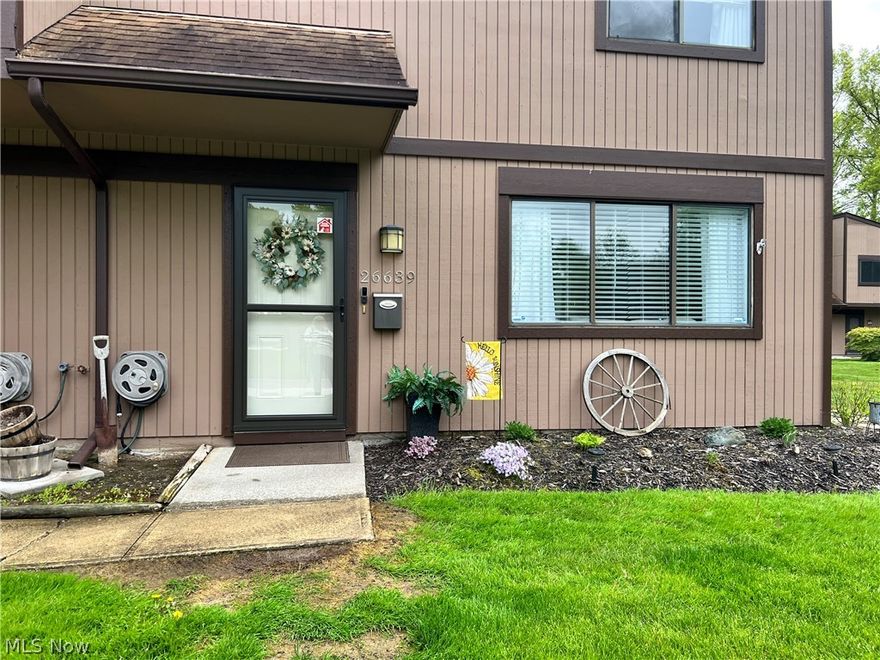 Tucked away in the peaceful Lake of the Falls condo community, this hidden gem in Olmsted Falls is the definition of easy, low-maintenance living! This adorable 2-bedroom, 1.5-bath townhouse offers beautiful pond views, tasteful updates throughout, and a cozy layout that instantly feels like home. From the spacious family room and charming private patio (brand new sliding glass doors) to the updated flooring, light fixtures, ceiling fans, updated plumbing and faucets, every detail has been thoughtfully refreshed. All appliances stay, and the attached garage offers extra storage with a loft area. Low HOA fees, serene surroundings, and a move-in-ready feel make this one you won’t want to miss!