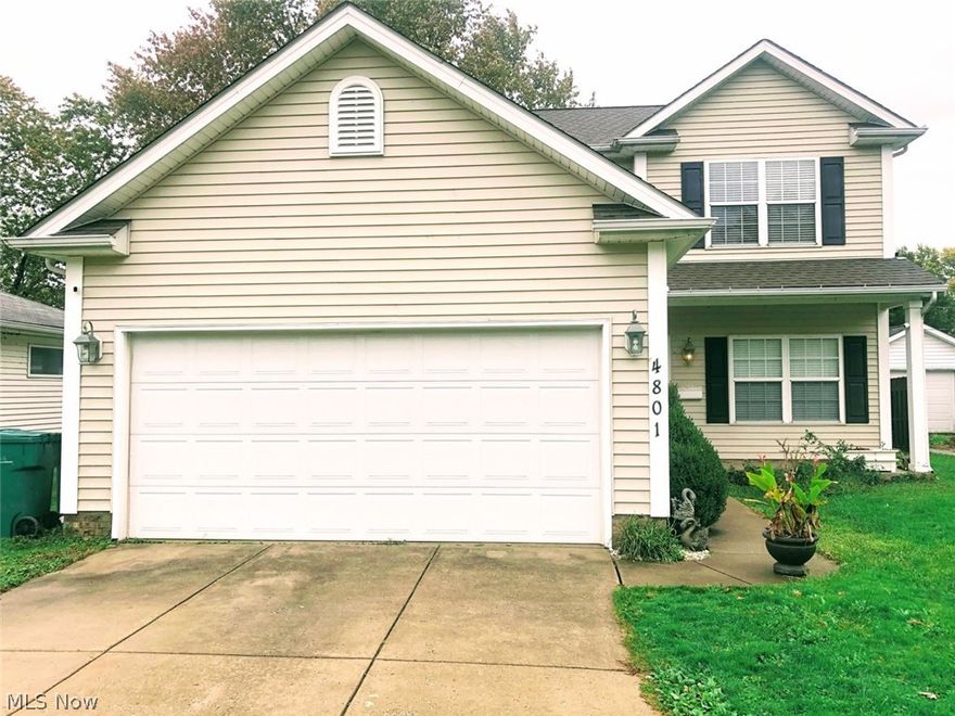 Gorgeous colonial in the heart of Mentor just waiting for its new owners. Boasting with excellent curb appeal and two car attached garage this is everything that you have been looking for. Entering you will notice the high ceiling and light chocolate laminate flooring throughout the living room. The focal point is the gas fireplace which is perfect to sit in front of on those colder nights. The kitchen is a chefs dream with plenty of counter space, light honey brown cabinets and rectangle island with bar stools for entertaining guests. Also first floor half bath and laundry. On the second floor are all three bedrooms including the master which is grand in size and can easily fit a king size bed. Full bath connecting off of the master. Additional features include slider out to the private fenced in yard. Hand laid stone patio, storage shed. All appliances stay! Home warranty included. This wont last long so set up your showing today!