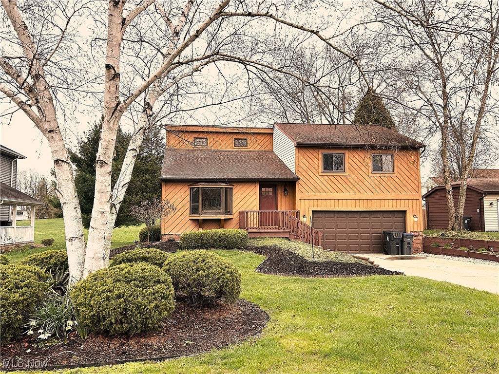 Unique multi-level home in excellent Solon location. Don’t settle for the same old floorplan! This home features vaulted ceilings over the main living area and spacious feeling with a natural flow from one floor to another. Kitchen overlooks living room and foyer and has been updated with beautiful granite countertops, breakfast bar island, and deep bowl double sink. From the kitchen you access the 2-level deck and open backyard, making for great entertaining! With space for a grill, smoker, and patio seating, enjoy those summer BBQ’s. Or duck into the shade of the lower deck area with wood pergola overhead. This area is also pre-wired for a future hot tub or sauna. Lower level includes 2024 renovation to family room and full bath. Crawl space is large and adds extra storage. Updated items include roof, windows, furnace, A/C, hot water tank, carpeting. Main bathroom was also renovated in 2024 and offers the convenience of double sinks. 3 nice sized bedrooms. Ready for you to move in and enjoy!