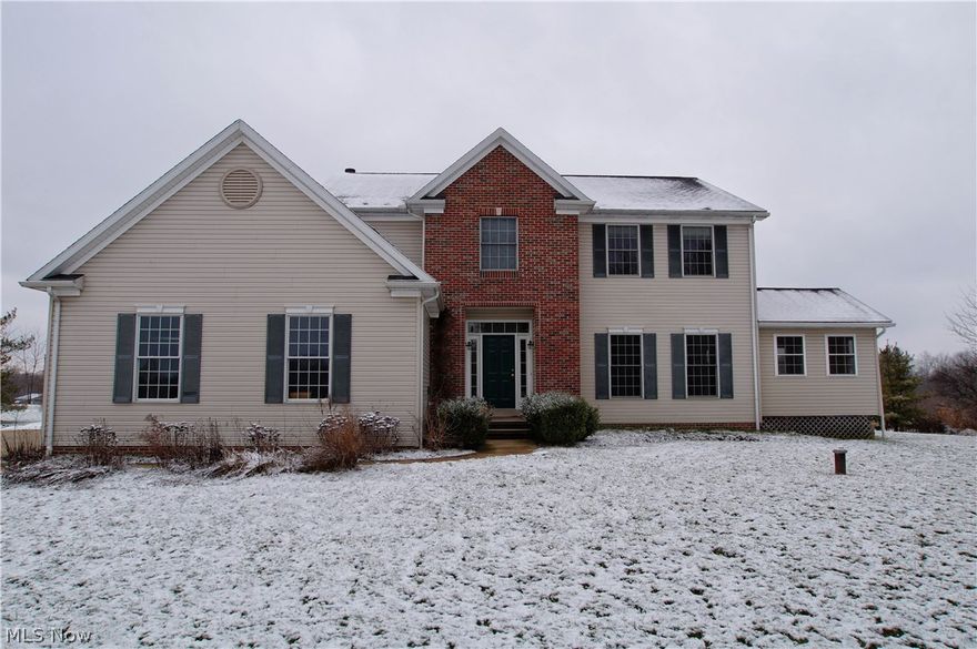 Come to view this great Colonial style home in Huntsburg's Overlook Knoll subdivision. From the exterior you will immediately notice the amount of space you get with the three car attached Garage, Large detached outbuilding in the backyard, and your own Pond  all set behind mature pines for a private park like setting. Once inside the home notice all the amenities you will receive with spacious Eat-in Kitchen and Formal Dining Room. Truly a fantastic open floor plan with the Great Room's vaulted ceilings and a roomy feeling that carries throughout the main floor. The amenities continue with a Family Room, Screen Porch, and a Sun Room that opens up to the Deck and Patio. Enjoy the second floors Loft area as an Office or make the space your own. On the second floor you will also find the Master Bedroom which features a Walk-in Closet and a Master Bath with a Whirlpool Jacuzzi. On top of all of this the home is complete with a finished Basement, Bonus Room and Recreation Room! Don't miss