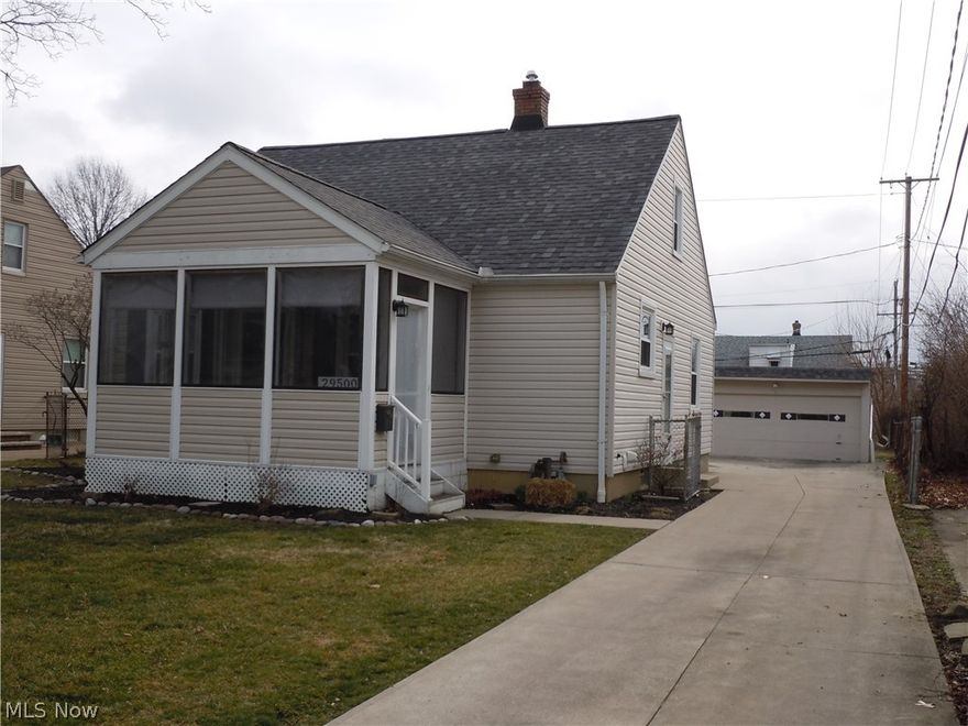 Well cared for 3 bedroom Cape Cod style home with beach club access! A functional kitchen with an open concept dining and living area that leads to a screened in front porch! This home has a lot to offer; a new furnace, updated electrical, newer windows including glass bock in basement. Home is nestled on a quiet street with a generous sized fully fenced in backyard and two car garage. Conveniently located close to shopping, restaurants, library, medical and public transportation. property is eligible for membership to neighborhood beach club for Lake Erie access! An Absolute Must See...Call Today to Schedule your Private Tour!