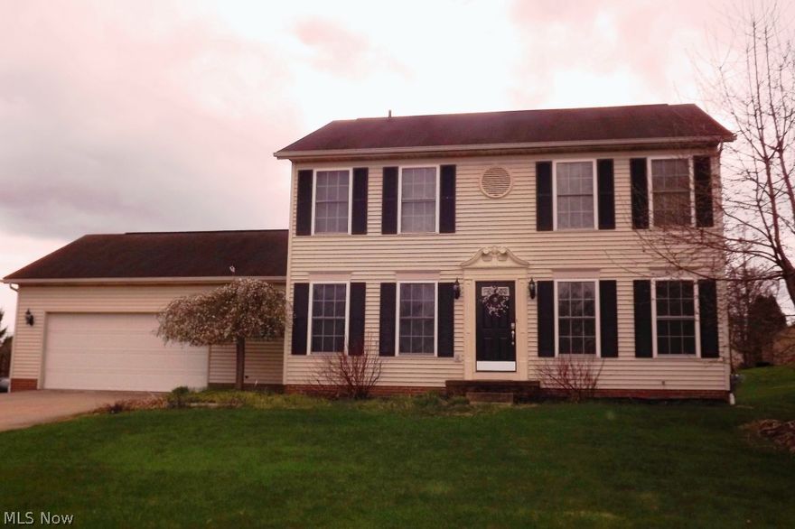 What a wonderful home, located in Greentree and the desirable North Canton School District. This home won't last long! With 3 bedrooms, and 2.5 baths this home is great for a growing family! The large great room has carpet, can lighting, a fireplace, and bay window seat. The eat in kitchen offers plenty of space for family & friends. Featuring tiled floor, a double sink, island & breakfast bar, stainless steel appliances and plenty of wood cabinets. The kitchen also has sliding glass doors that lead to the two tiered composite deck, and 15x25 foot in ground pool. The master suite features 2 walk in closets, private bath with a large vanity, soaking tub, skylight, and separate shower area. Bedroom 2 has a large, walk in closet.  This home also has a first floor laundry room with tiled floors, over head cabinets, and utility sink. The backyard has a full wood fence, along with a privacy fence and the basement is 13 courses. This home is a must see!