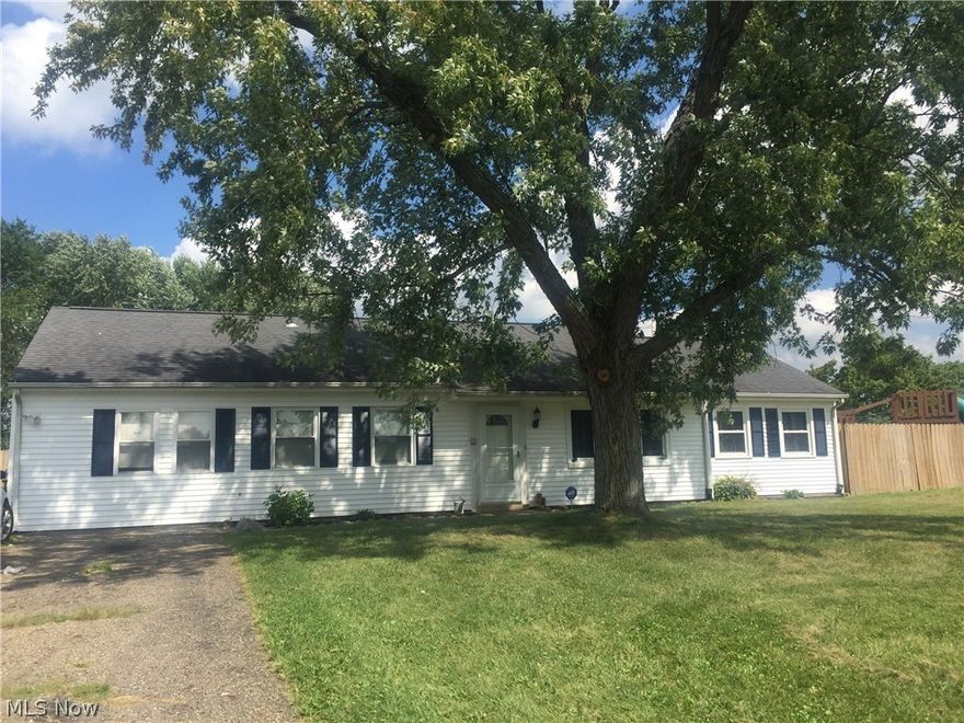 Adorable ranch home with 3 bedrooms, 2 full newly remodeled bathrooms and large family room with fireplace leading to backyard. 1st floor laundry room is remodeled with new flooring and cabinetry, man door leading to backyard. 8x10 shed for storage with electric. Newer windows, new front door, large lot all fenced in with privacy fence with patio   Also has pull down stairs for extra storage. This is move in ready  Seller is offering $1000.00 towards Buyer Closing Costs.  Seller also has estimate to add a 1 or a 2 car garage for $10-14,000 if interested.