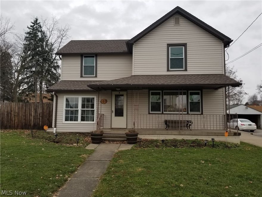 GREAT HOME on JUST UNDER HALF AN ACRE LOT with 5 PLUS CAR GARAGES!!!  This WONDERFUL home has lots of character and has had MANY UPDATES! Featuring a Living Room with built in bookcases; Formal Dining Room or Office; Remodeled Kitchen with large eating area, oak cabinets, all appliances & beautiful Breakfast Nook with oak trim; Sun Room that leads to Side Porch; One Full Remodeled Bathroom; Two Half Baths; Three Bedrooms; Full Basement that is in great condition with glass block windows, laundry room, storage space, fruit cellar and work out area; Attached Heated 2 Car Garage (24x24) with upstairs storage; Detached 3 Plus Car Garage (600 SF) with split center wall that has been insulated, air compressor lines, 220 electric line and LARGE .459 ACRE LOT with wooden privacy fence.  Newer items include roof shingles, vinyl siding, vinyl tilt windows (all except 2), hot water tank and more.  CALL TODAY to schedule your showing of this FANTASTIC PROPERTY!!!