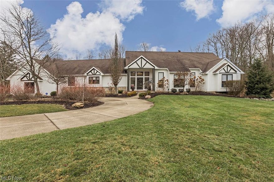 Incredible opportunity to rent a spectacular home in Pepper Pike and the award winning Orange School System. From the moment you enter this stunning home, you will see exceptional quality in every detail. Built for entertaining, the open floor plan is so welcoming. Huge windows that overlook a beautiful lot with a wooded private backyard and creek gives a tranquil feeling. The great room has a soaring wood planked ceiling and fabulous wood burning fireplace. The kitchen is a chefs delight, with top of the line appliances, huge center island, massive walk in pantry, additional sitting area, and sliding glass doors that open to a newly redone deck. The built in wet bar and enclosed 3 season room gives this home additional ease to entertain. Off the mud room area is a large laundry that also serves as an additional home office and has a fantastic top of the line wine refrigerator. The owners suite is marvelous, with floor to ceiling windows looking over the private backyard, incredible cl