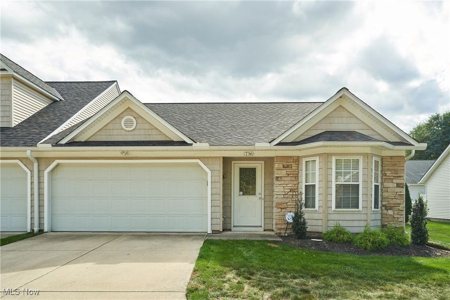 Desirable Ranch! Two Bedroom, Two Full Bath Condo! Step into a spacious open concept living! Neutral finishes that go with any decor! Large kitchen with a breakfast bar that opens into dining and living area! Living Room has large windows and a gas fireplace! Sun Room surrounds you with lots of windows and natural light! Sliding door leads to private patio with a brand new privacy fence in backyard! Master bedroom has oversized closet and en-suite bathroom with walk in shower! Second bedroom offers flexibility for a guest bedroom or office! Additional highlights are sizable laundry room with wash sink and attached two car garage!  New Furnace and Air Conditioner in 2025!
Come look at Painesvilles sought after Retreat at Rivers Edge Community close to shopping, freeways and restaurants!  Low maintenance living at its best!