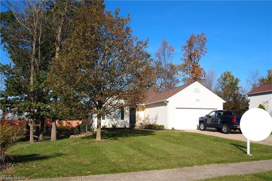 The perfect size ranch at the perfect price! Just under 1,400 sq.ft. plus full basement, 3 BR, 2 full baths, large kitchen and vaulted ceilings.  This former model home has been well cared for and nicely updated. Within the past 5 years new roof with 50# felt, architectural shingles, & metal valleys, energy audit leading to added insulation with resulting gas budget of $66/mo., new 95% efficiency furnace, A/C, and hot water tank, updated bathrooms.  House has been freshly painted and new carpeting installed.  Nothing to do but move in and enjoy! The backyard is also fenced and the location is ideal with easy highway access.  Don’t miss out!