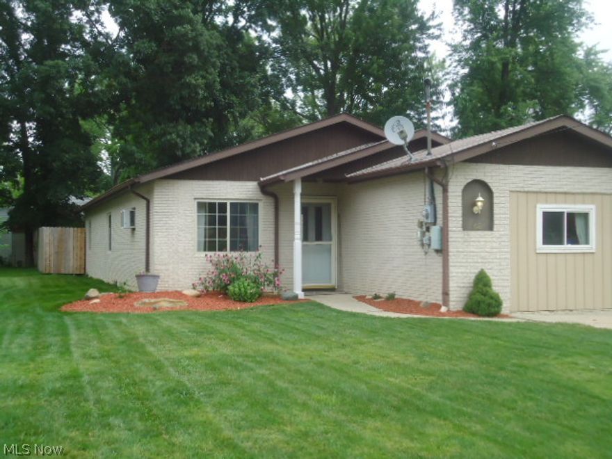 1997 built ranch with three bedrooms, fully fenced yard -- all kitchen appliances stay.  Master bedroom has sliding doors to an adorable courtyard.  Once car garage was turned into living space, but can be returned to garage.   All walls are poured concrete with the exception of the closets.
advantage is: stays warmer in winter and cooler in summer.  also is quieter.    if you don't like poured concrete walls ; you can put drywall over it.