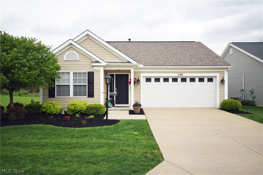 Beautiful 2 bedroom, 2 full bath ranch home with over 1200 sq ft.  The great room boasts 10 foot ceilings with crown molding, new carpet (2016), and access to the well-manicured back yard.  Enjoy your morning coffee or a relaxing evening on the covered patio.  The dining space opens to the kitchen featuring granite counter tops, subway tile back splash and NEW stainless steel appliances (Dec 2016). Master suite offers a large walk in closet with built-ins and an updated master bath with double vanities.  Nothing to do but move in!  Call to schedule your showing today!