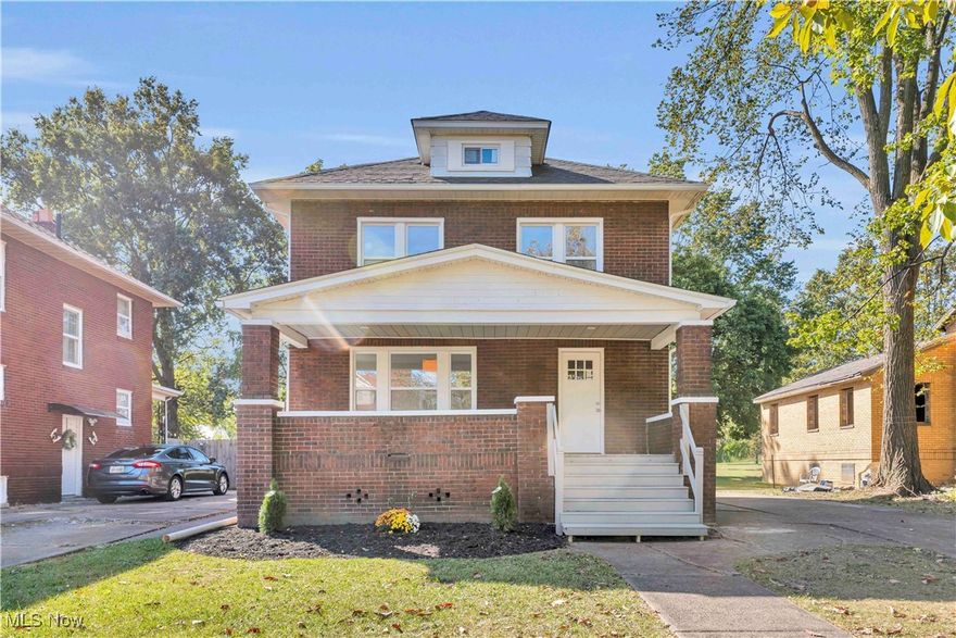 Located in a friendly neighborhood, this updated brick colonial offers a mix of classic charm and modern comfort. It features three roomy bedrooms, giving you plenty of space to relax. The full bath upstairs has a calm vibe with all new fixtures. There is a half bath in the basement that could use your final touches but has all the plumbing in place. Completely remodeled in 2025 the home boasts many updates including NEW Roof & Gutters/Downspouts, NEW Windows & Doors, NEW Drywall, ALL NEW Paint & Flooring, NEW Kitchen & Bath, NEW Electrical, NEW Porch, NEW Furnace & HW Tank, and the Basement is waterproofed with NEW Glass block windows and a NEW sump pump. Finish the basement or walk up attic for more living space. The renovation blends traditional details with modern touches, making the home welcoming and practical, every part of this house is designed for ease and style. The brick exterior gives it a timeless look, making it ready for new owners to move in. Schedule your showing today!