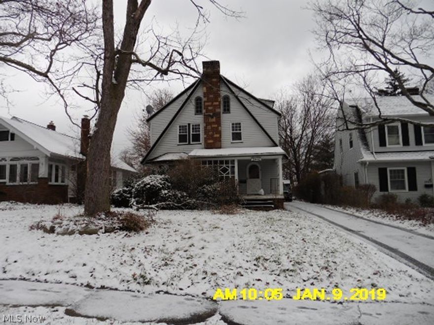 This University Hts. colonial has a unique design with a chimney on the front side of the home and a small open front porch.  The first floor features hardwood floors, some natural wood work and some original windows along with some replacement windows, swinging doors and an eat in kitchen with a 1st floor half bath.  The 2nd floor has hardwood floors throughout, some replacement windows and built ins in the 3rd bedroom.  There is a full walk up third floor that could be used as a 4th bedroom or bonus space.   This property is being offered in as-is condition, seller will make no repairs, buyer will be required to assume all the point of sale violations.  Multiple offers received as of 1/21/19, highest and best must be submitted to listing agent no later than NOON on 01/23/19 to be considered.  DUE TO ACCESS ISSUES A NEW SUBMISSION DEADLINE FOR HIGHEST AND BEST WILL BE SET ONCE ACCESS HAS BEEN RESTORED.  Access restored as of 01/24/2019, highest and best offer submission due no later t
