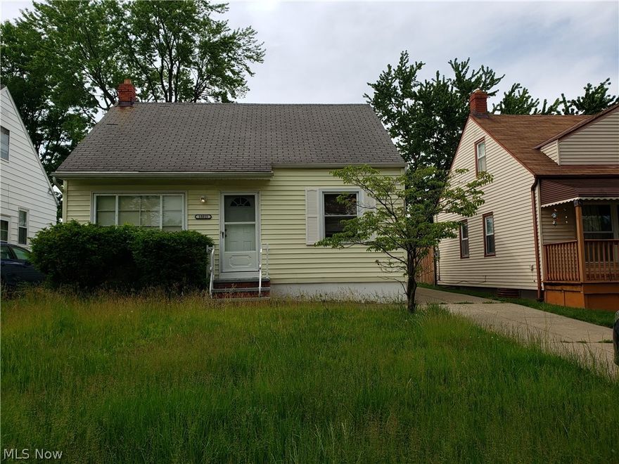 Quaint bungalow that needs some TLC. Perfect opportunity for an investor or owner/occupant willing to put in some work. Two bedrooms on the first floor and a large third bedroom upstairs with hardwood floors. Full bath on the main floor with an additional half bath in the partially finished basement.