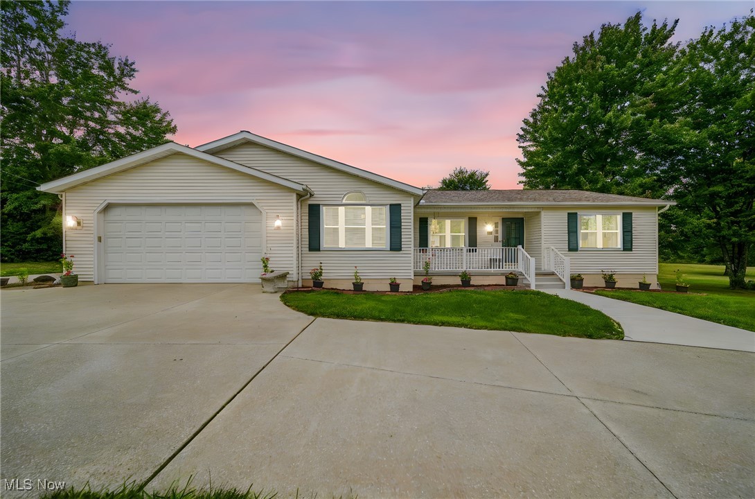 Welcome to this beautifully maintained ranch style home that sits on 2.08 acres of land and is located in the highly ranked Highland School District. Upon arrival you'll notice the brand new porch, railing, and sidewalk creating a charming curb appeal. The homes spacious entryway with vaulted ceilings creates a grand and open atmosphere. This home features 3 bedrooms, 2.5 baths, brand new windows (with a lifetime transferable warranty), LVP flooring throughout the main floor, granite countertops in the kitchen and equipped with stainless steel appliances! You will not have a lack of storage anywhere on this property! From the attached 2 car garage, along with the detached 24 x 32 ft pole garage, and the full basement, you will have ample amount of parking and storage. Enjoy the back trex deck with its retractable sun shade and a fenced in backyard for your pups safety! With your laundry room located on the main floor, you will not want to miss out on this opportunity for 1st floor living. All appliances stay, don't forget to schedule your showing today!