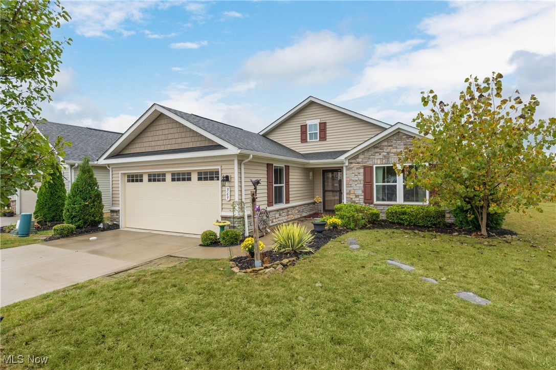 Be among the first to discover this stunning 3-bedroom, 2-bathroom ranch, built in 2019, conveniently situated near the heart of Amherst while still offering scenic views of nature. This open floor plan boasts an upgraded kitchen with a large island and upgraded master bathroom. The master also features double vanity and a large closet. While inside you’ll notice a flex room, an eat-in kitchen, and spacious pantry and laundry room. The outside offers a patio with a privacy fence, a large side lot, and plenty of gardening space. Air ducts were recently cleaned for winter. HOA offers weekly grass cutting, snow removal, maintaining the dog park, with yearly fertilizing and mulching. Be sure to walk the trail that surrounds the neighborhood, a beautiful walking path that leads down to the river between the hills and trees.