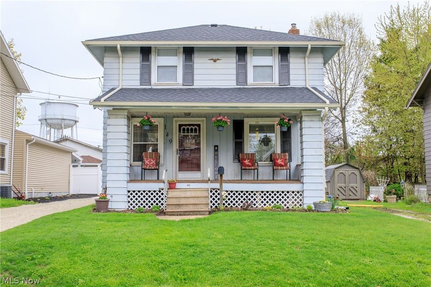 Incredibly clean and updated colonial just a block away from the Wadsworth bike trail and close to historic downtown Wadsworth! The freshly painted covered front porch and front door lead into the living room that has refinished wood floors that span into the formal dining room as well. The updated kitchen offers newer cabinetry, neutral countertops, ceramic tile flooring, stainless appliances and an adorable breakfast nook! A remodeled bathroom showcases a tile floor and a sharp new vanity with hard-surface countertops! A full basement, in addition to a 24x24 garage provide plenty of storage space. The partially fenced backyard includes a fire pit. Plenty of updates to mention, including: 2007-furnace & hot water tank; 2014-glass block windows in basement, roof (complete tear off); 2017-gutters, refinished wood floors, light fixtures, stainless appliances; 2018-bathroom remodel, custom blinds. This sweet home has been lovingly maintained and is full of character!