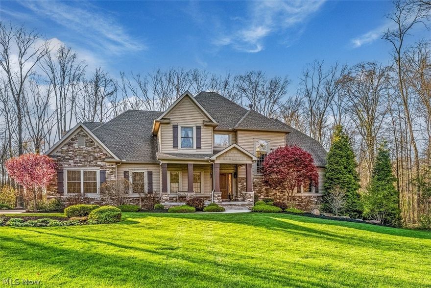 Gorgeous Rustic loft style home on 3 acres of land. The enjoyment of acreage with the convenience of city amenities. This one of a kind, custom built home has been meticulously maintained. The stunning 2 story open floor plan is so inviting and cozy! The 1st floor extra large master suite offers his and her sinks, large custom shower, sunken tub  & loads of closet space (it even has a separate entrance to the upper deck) Upstairs offers 3 additional bedrooms, 2 of which have their very own bathrooms.  Plus there is an additional bonus room that is partially finished.  
The main level offers open kitchen, dining, office, and living space. ( with Custom Drapery which will convey)   The 1/2 bath is conveniently located, off the garage area & 1st floor laundry. 
The lower level is partially finished, and is full of light with lots of windows and doors going to the walk out patio. Spacious bath room, pool table area, living space and bar area. The perfect space for entertaining and get to