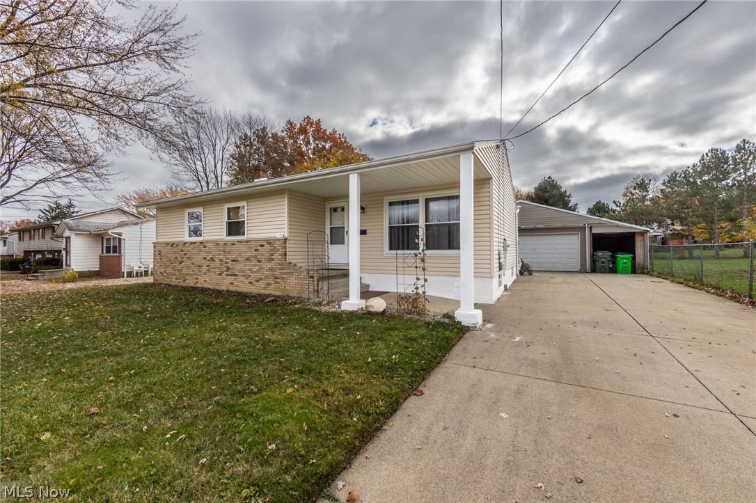 If you are seeking garage space, this 3 bedroom 2 full bath ranch has it. The oversized, 'double', garage is 54x25!! This lovely home has a newly finished basement that makes it around 1700 sq ft of total living space. A large 21x13 living room has vaulted ceilings with natural wood floors. The ample sized bedrooms also have wood floors. There is a large deck, eat in kitchen, a nice sized laundry room, and more space available in the basement. The HVAC was updated in 2019, with many other updates along the way.