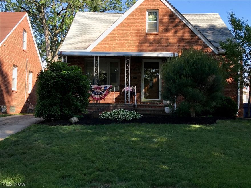 Welcome home to this 3 Bed/2 Bath Brick Beauty with inviting front porch.  Cabinets, countertops, flooring and SS appliances.  Spacious Bedrooms and family room with beautiful hardwood floors  The master suite is spectacular w/large bedroom w/sitting area, 2 walk-in closets and glamour bathroom w/jetted tub, shower, private toilet room & double-bowl vanity.  Basement boasts a finished rec room w/new carpet, glass block windows.  Plenty of storage.  Extensive updates include; fresh neutral paint throughout entire home, brand new carpet in upstairs master, stairs and rec. room, all new window treatments, newer ss appliances, new flooring in master bath and kitchen, newer windows, HWT '10, new breaker box '09, furnace/w pure air filer/AC '09, roof '09.  Enjoy the relaxing fulling-fenced yard w/stamped concrete patio.  Don't miss out on your new home!  Call for your private showing today.