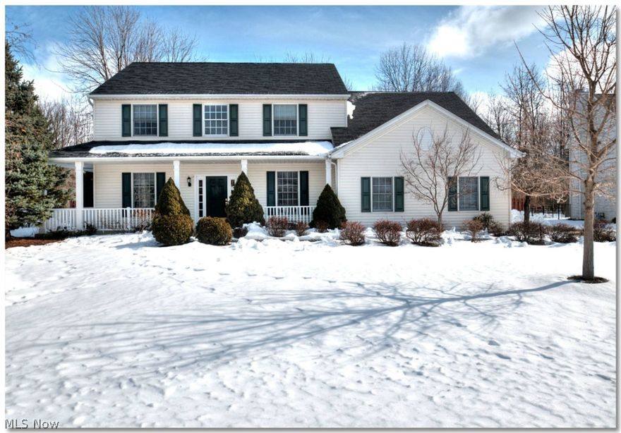 ~Spacious Avon Lake Four-Bedroom, Center-Hall Colonial~ Formal living and dining rooms, first-floor laundry and office. Roomy eat-in kitchen with walk-in pantry, desk, and center island. Family room has bay windows, vaulted ceiling, fireplace, and built-in speakers. Large master bedroom with walk-in closet, and master bathroom with soaking tub and double sinks. Three more bedrooms, two with walk-in closets. All appliances, central vac system, security system and built-in speakers. Additional 930 square feet of living space in finished rec room and crawl space for additional storage. Fenced-in yard with patio and wooded view. Move right in on this quiet, cul-de-sac.