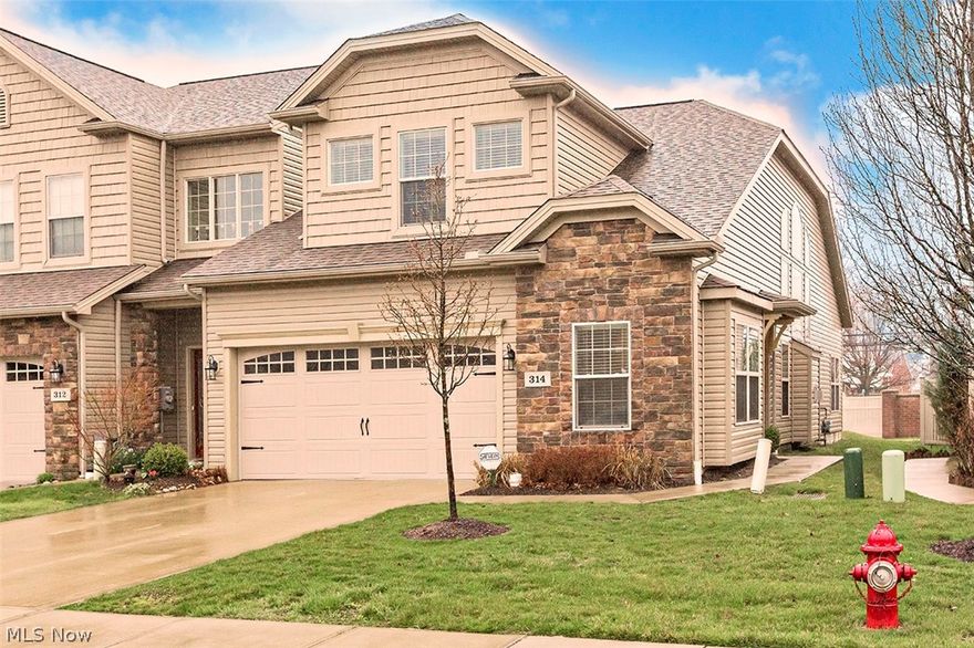 Stunning townhouse condominium! Like new! Fabulous on-trend decor + an open floorplan, combined w/low-maintenance lifestyle, equals a most desirable opportunity. This townhouse has much to offer! Set up in a duplex-style community, this condo lives like a single family home, with a yard & great neighborhood walkability. Main floor is distinguished by arched openings & plenty of natural light. Upon entry, the Great Room makes a grand statement with two-story full wall of glass, and striking Fireplace. To the left of the entry is an Office alcove w/window seat. Myriad optional uses for this room include Library, Music Room, child's Playroom. Extraordinarily beautiful Kitchen is highlghted by distinctive granite countertops and espresso-toned wood cabinetry. Kitchen includes built-in microwave, gas stove, refrigerator, dishwasher & stainless steel double sink. Two-stool Breakfast Counter adjoins a Dinette, leading to a Patio - great spot for your grille. Also featured: 1st floor half bath