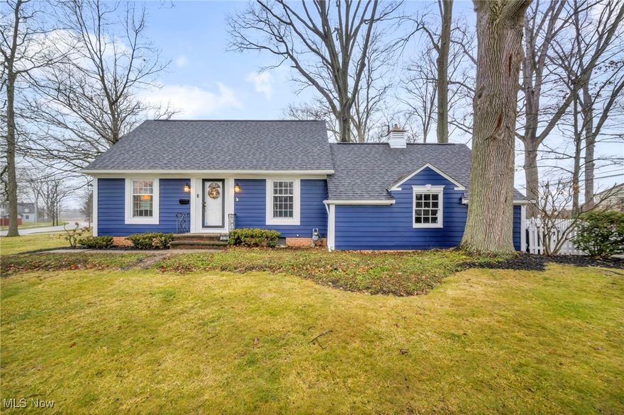 Here it is! The one you have been waiting for. This beauty is the house on the street that screams "Welcome home"  to the entire neighborhood.  This unique Center Hall Cape Cod is on a spacious corner lot with a cathedral of trees, and a white picket fence enclosing the entire backyard and patio area. Step inside and the main floor offers beautiful wood flooring throughout the living and dining rooms and leads you back to the rustic barn door, stepping down to a bright, carpeted sunroom for your early cup of coffee and peace and quiet.  But wait...a first-floor primary bedroom? With a full bath? Yes! The kitchen is the coziest and is steps away from the patio for alfresco dining very soon. Up to the second floor and two additional bedrooms, each with tranquil alcoves(the cutest) and unique cork floors. They now have a beautiful, just completed, full bath to share. The carpeted lower level extends your living space with TONS of storage and the laundry area. This home has been freshly painted and is truly move-in ready. Middleburg Heights is excited to introduce the Central Park plan that includes an outdoor classroom and amphitheater located adjacent to the Middleburg Heights library. This space is designed to host community performances, local events, and educational programming in a natural setting, bridging the gap between traditional library services and outdoors. What a plus as this is practically in your own backyard! This home is one block from the Metro Park walking trails and there is plenty of shopping and fine dining. Minutes from I-71 and downtown Cleveland. Everyone has a story... begin yours here~