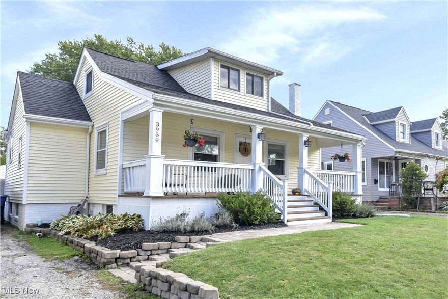 Prepare to be Moved! 
Welcome to 3959 West 210th Street, Fairview Park, OH 44126—a charming and well maintained two-story Cape Cod/Bungalow. A striking, newly updated front porch (2025) sets the tone as you enter this inviting home. Inside, the cozy living room is centered around a white brick fireplace, creating a warm and welcoming atmosphere. Adjacent to the living space is a well-appointed dining area, ideal for hosting family gatherings or entertaining friends.
The kitchen features crisp white cabinetry, beautiful granite countertops, and a stylish complementary backsplash, offering both functionality and visual appeal. Two bedrooms and a full bath complete the first floor, providing convenient one-level living options. Upstairs, you'll find a spacious primary bedroom along with an additional bonus room perfect for a home office, hobby room, or private retreat.
The finished basement includes a recreational room with plenty of space for additional living or entertainment, as well as a designated laundry area conveniently located just off the stairs. The home underwent a big renovation in 2019 with the roof, siding, most windows, electrical, plumbing all replaced or updated! Furnace and HVAC were both replaced in 2020 and the crawl space was waterproofed and had a newer sump pump installed in 2023. 
Outside, the large, fenced yard offers a blank canvas with potential for gardening, play areas, or creating your dream outdoor entertaining space. Outdoor spigots were installed in 2023.. An oversized one car detached garage completes the property. Ideally situated between I-90 and I-480, this home is close to parks, restaurants, and shopping centers, offering the perfect combination of comfort, style, and convenience. Come walk through your potential new home—schedule a tour and discover what makes this one so special!