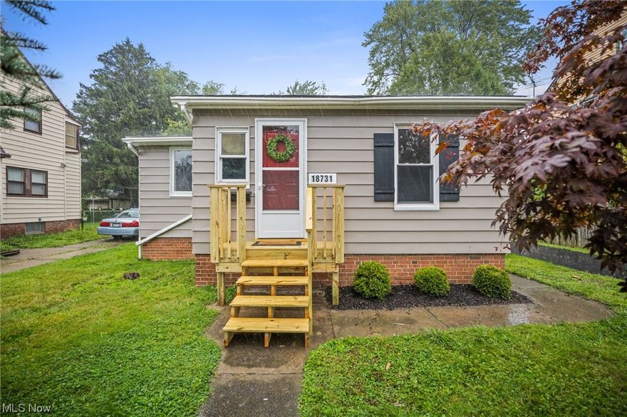 CENTRAL AIR, 2 bedroom 2 car detached garage, House has been renovated. Fully fenced in yard w/ plenty of privacy. Updated: Roof, Front Stairs, Landscaping, Cabinets, Trim, Doors, Toilet, Vanity, Stove, over the range microwave, Seal coat driveway, Shower is stunning. This house shows well, great opportunity, few streets over from University Hospitals. Ready to move right in. Call today for a showing. No carpet, all waterproof laminate flooring. MUST SEE.