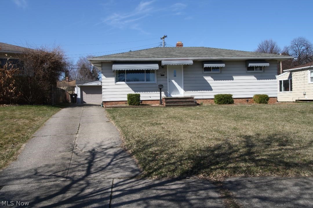 Do not let this opportunity pass by. This is a must see 3 bedrm, 2 full bath beautiful Ranch on a cul-de-sac. You will be amazed how clean & well maintained this house is w/modern remodeled kitchen, granite countertops, ceramic floor in kitchen & bathrms. Bedrm windows replaced in 2017. Patio door, front window & front door replaced in 2020. Brand new bathrm in the basement, hardwood floors in living rm & bedrms. Nice patio, 2-car garage, close to freeway. The kitchen has a modern look w/dark cabinets & red painted walls, but if the color is not for you, the seller is willing to paint it.