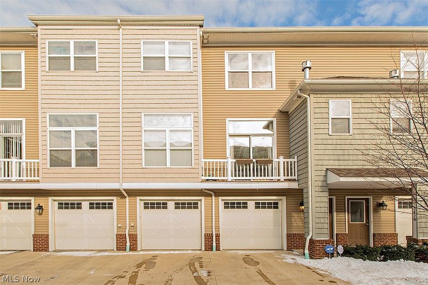 Stylish townhome located in Saint Stephens Court in the highly sought after Gordon Square neighborhood!  Finished in 2012 and tax abated through 2026, this home has tons of upgrades!  The tile foyer leads up an oversized staircase to the main floor, featuring your kitchen, dining, and great room, outfitted with hardwood floors.  This open floorplan is ideal for entertaining!  The fireplace is the perfect focal point to the great room & adds ambiance.  Your kitchen offers a spacious island, granite counters, & beautiful cabinetry.  Plenty of windows allows for lots of natural light and leads out onto a balcony off of the great room.  The powder room rounds out your main floor.  The 3rd floor boasts a secondary bedroom & bath and conveniently located laundry space.  Your owner's suite has a private bath w/ dual vanities, a walk in shower, and spacious closet.  Do not miss the patio off of the garage!  Built with energy efficiency in mind & quality craftsmanship.  Minutes from Gordon Squa