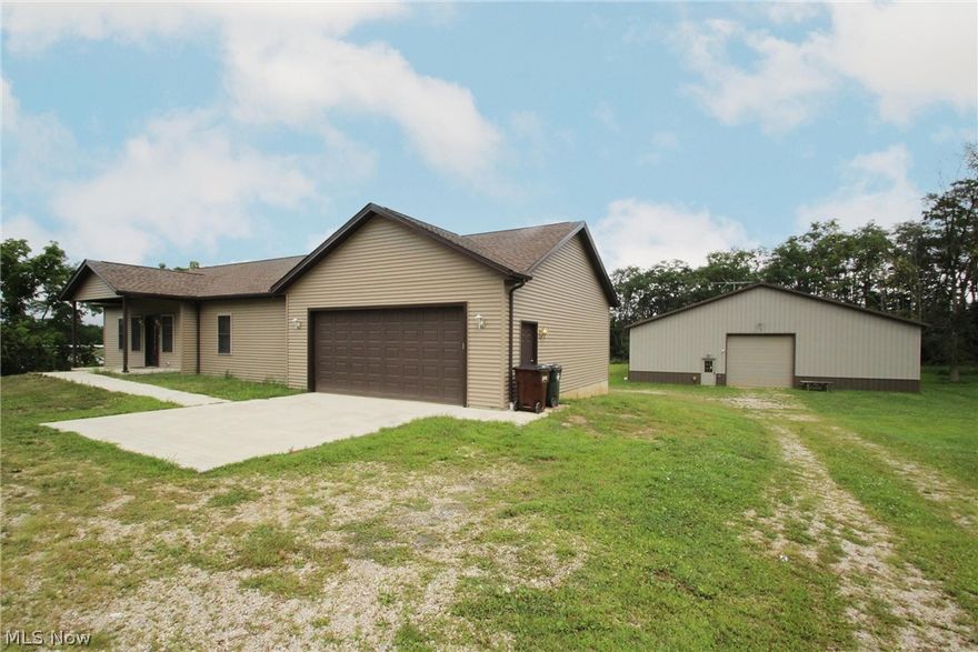 This property presents a rare opportunity to own industrial-zoned real estate in Medina with the unique ability to both operate your business and live on-site in a recently constructed home. The 1,232 SF, 2-bed/2-bath residence—built in 2023 and offered at $275,000 ($223/SF)—is ideal as a primary residence, office conversion, or income-producing rental. Complementing the home is a 6,300 SF pole barn/shop built in 2003 and offered at $475,000 ($75/SF). The shop features finished garage space with 16' ceiling clears, an office, kitchenette, loft, restroom, and three 12' x 12' drive-in doors, along with a rear storage section boasting 18' ceiling clears. The property is equipped with a brand-new septic system, public water, and access to a natural gas well that provides gas at little to no cost. Zoned I-1 Industrial in York Township—and benefiting from a conditional use variance allowing residential use—this versatile property is ideal for trades, service providers, auto repair/detailing, contractors, landscapers, light manufacturers, or small industrial users seeking a strategic Medina County location. Whether you choose to live where you work within the desirable Buckeye Local School District or operate your business with the added benefit of passive rental income, this offering delivers exceptional flexibility and value at just $99/SF.