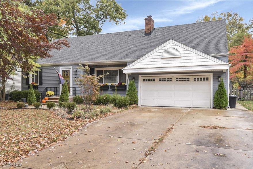 Welcome home to 24014 Wolf Road, a beautifully updated 4-bedroom, 2-bath Cape Cod in the heart of desirable Bay Village. This charming residence offers over 2,100 sq. ft. of comfortable living space, perfectly blending timeless character with modern amenities. The inviting living room with fireplace opens to a bright dining area, creating an ideal space for entertaining. The updated kitchen showcases granite countertops, white hardwood cabinetry, ample storage, and newer stainless-steel appliances, along with a large picture window overlooking the serene backyard. Just off the kitchen, the sunroom provides a cozy retreat and access to the rear stamped concrete patio with an included saltwater jacuzzi—a private oasis perfect for family gatherings, pets, or quiet evenings outdoors. The first floor features two spacious bedrooms with beautiful hardwood floors and a renovated full bath. Upstairs, you’ll find the expansive owner’s suite offering a deep walk-in closet and a luxurious updated bath complete with granite countertops, a jetted tub, and a tile-surround shower. A fourth bedroom upstairs provides excellent flexibility for a home office, guest room, or nursery. The finished basement adds valuable living space with wall-to-wall carpet, shiplap accents, a backpack nook, and an egress window—perfect for a recreation area or media room. Recent updates include siding, gutters & guards (2018), interior doors (2018), updated electrical (2019), vinyl windows (2015), fence (2020), LVP flooring, lighting, appliances (2024), dual-zoned HVAC, and fresh paint throughout. With outstanding curb appeal, a fenced yard, and proximity to parks, lakefront, and top-rated schools, this home is truly move-in ready. Don’t wait—schedule your private showing today and fall in love with Bay Village living at its best!