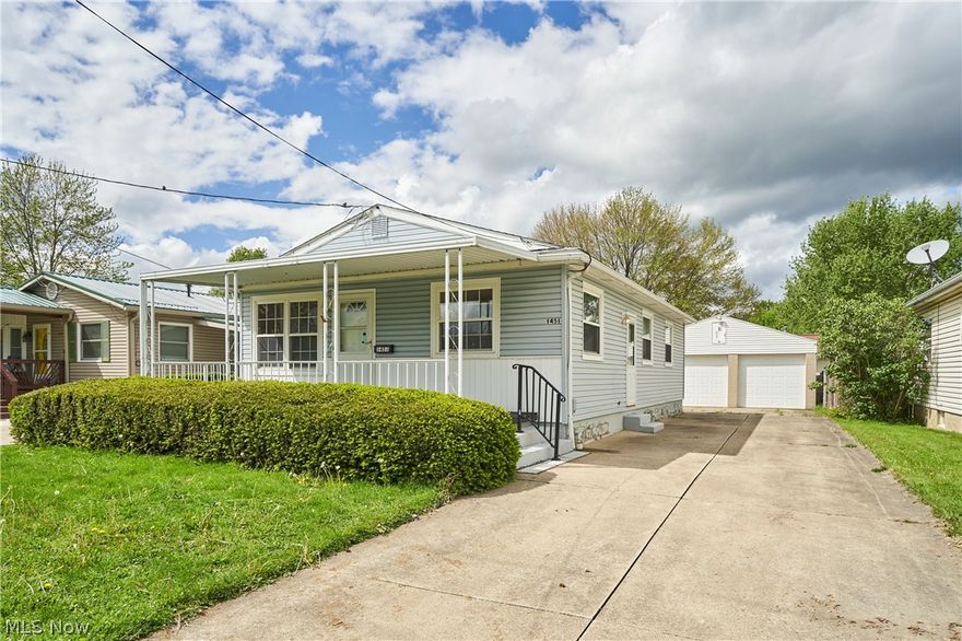 Charming 960 sq ft ranch-style home featuring 3 bedrooms and 1 bath. This well-maintained property offers a very clean, waterproofed basement, a new roof, and a detached 2-car garage. Conveniently located just two or three minutes from I-76, making commuting a breeze. Enjoy easy outdoor living with a low-maintenance yard—minimal grass to mow—and a spacious concrete patio in the backyard, perfect for relaxing or entertaining. Being sold as-is.