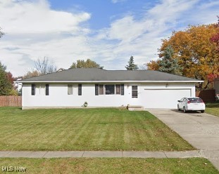 This 1983 ranch home offers an incredible opportunity for the right buyer to restore its original charm and build significant equity. Updates recently started were paint, flooring in one room, tub/surround and a new uninstalled (dining room) sliding door. Bring your style and vision and create the home you’ve always imagined. It has spacious rooms with an open-concept layout featuring a living room that flows into the dining room. Roomy kitchen with appliances and a rustic breakfast bar or room for a table. All 3 bedrooms are comfortably sized and have portable A/C units. There's a private half bath in the owner’s bedroom, with potential to add a shower. The basement has block walls, and 1260 sq feet of blank canvas offering endless possibilities to create the ideal finished space. The home has ductwork for Central Air. Two car attached garage with door opener, drain, double overhead doors in front and a single overhead door facing the backyard. By renovating the deck, it can be the perfect outdoor retreat. Lovely treed .29 acre lot. This home is conveniently located, with easy access to shopping, parks, schools and highways. Come see this home and discover the potential to make it your own.