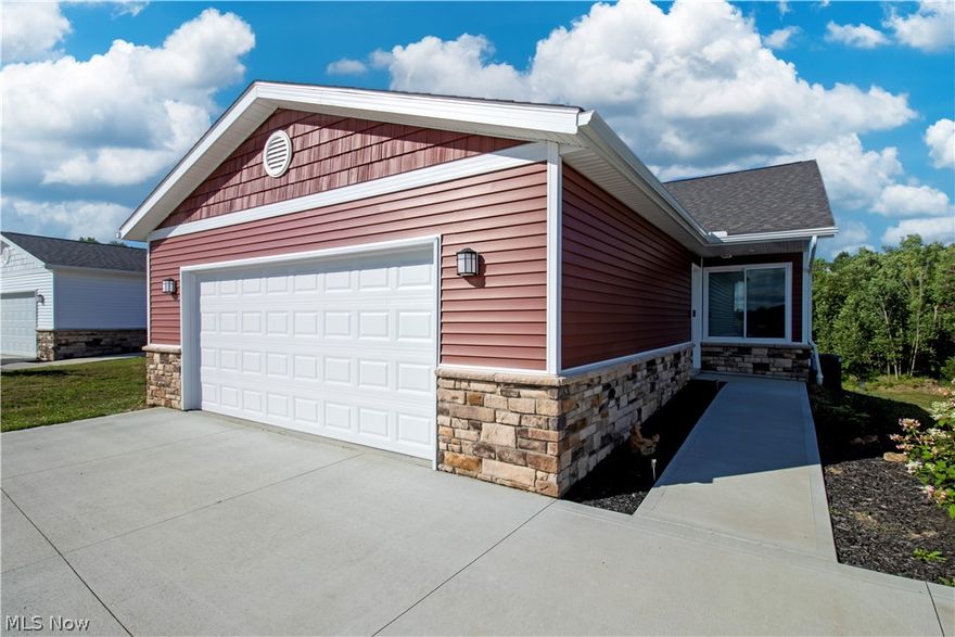 Beautiful ranch NEARLY NEW home built by XL Builders out of Fredericksburg. Open concept floor plan so you'll never feel left out in the main living space. Large kitchen with room for a large center island. Soft closing cabinet doors and drawers. TWO pantries, both very good size along with plenty of cabinet space for storage. Breakfast bar with stools makes for a casual dining experience. Formal dining area and living room all open to the kitchen. Great primary bedroom suite with private bath and access to the large 12x30 deck that overlooks the scenic back yard. Small creek that crosses property at the back property line. Basement is spacious with great storage and has french doors that walk out to the backyard underneath the deck. Large 12x20 shed out back (also new in 2022) with metal roof and two loft areas inside for additional storage. This property has concreted the drive with extra space for parking so visitors don't block the garage and also replaced the blower motor on the furnace. Much to fall in love with here. Enjoy having an almost new property withoutt the timely process and cost of having to build. Call your realtor today for your private showing.