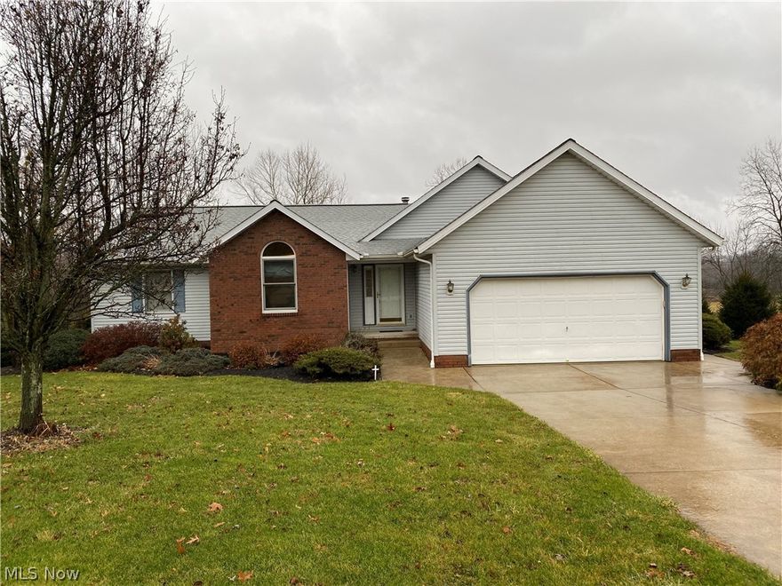 Well maintained 3 bedroom, 3 bath ranch.  Oak trim with a neutral décor throughout.  Brick wood burning fireplace in the living room.  Oak kitchen with cathedral ceilings opens to the dining area.  Pella sliding glass door in the dining area leads to the raised deck.  Walk in closet in the master bedroom with a full bath.  First floor laundry room.  Finished walk out lower level includes a large rec room with gas wood burner.  Whole house generator.  New asphalt roof in 2012.  2 car attached garage.  10 X 20 storage shed with electric.