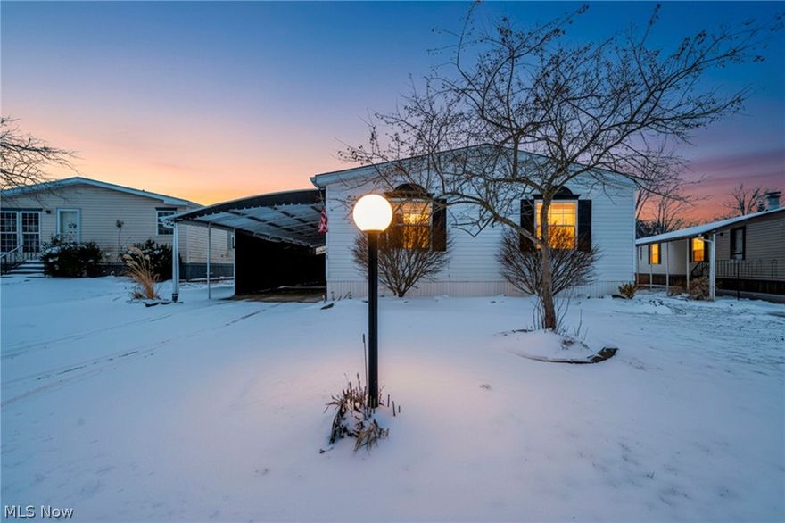 A well-maintained Palm Harbor double-wide manufactured home offering comfort, space, and convenience all in one.
With 1,232 square feet, this home features 3 spacious bedrooms and 2 full bathrooms, giving you plenty of room to spread
out. The layout is thoughtfully designed with vaulted ceilings that make the living areas feel open and airy the moment
you walk in. The living room is warm and inviting, highlighted by an electric fireplace that adds both character and cozy
ambiance during those colder Ohio months. Just off the main living space, you'll find a formal dining area ? perfect for
hosting dinners, holidays, or simply enjoying everyday meals in a dedicated space. The primary suite is privately
positioned and includes a true ?glamour bath? setup with added space and comfort, creating a relaxing retreat at the end
of the day.
Located in a nicely maintained park in Olmsted Township, this home offers a peaceful setting while still being close to
everyday essentials. You're just minutes from shopping and dining at Great Northern Mall, convenient highway access,
and a short drive to Cleveland Hopkins International Airport. Outdoor lovers will also appreciate the proximity to the
Cleveland Metro park, offering miles of trails, green space, and recreation.
If you're looking for affordable living in a great west-side location with space, functionality, and comfort ? this home
checks the boxes.